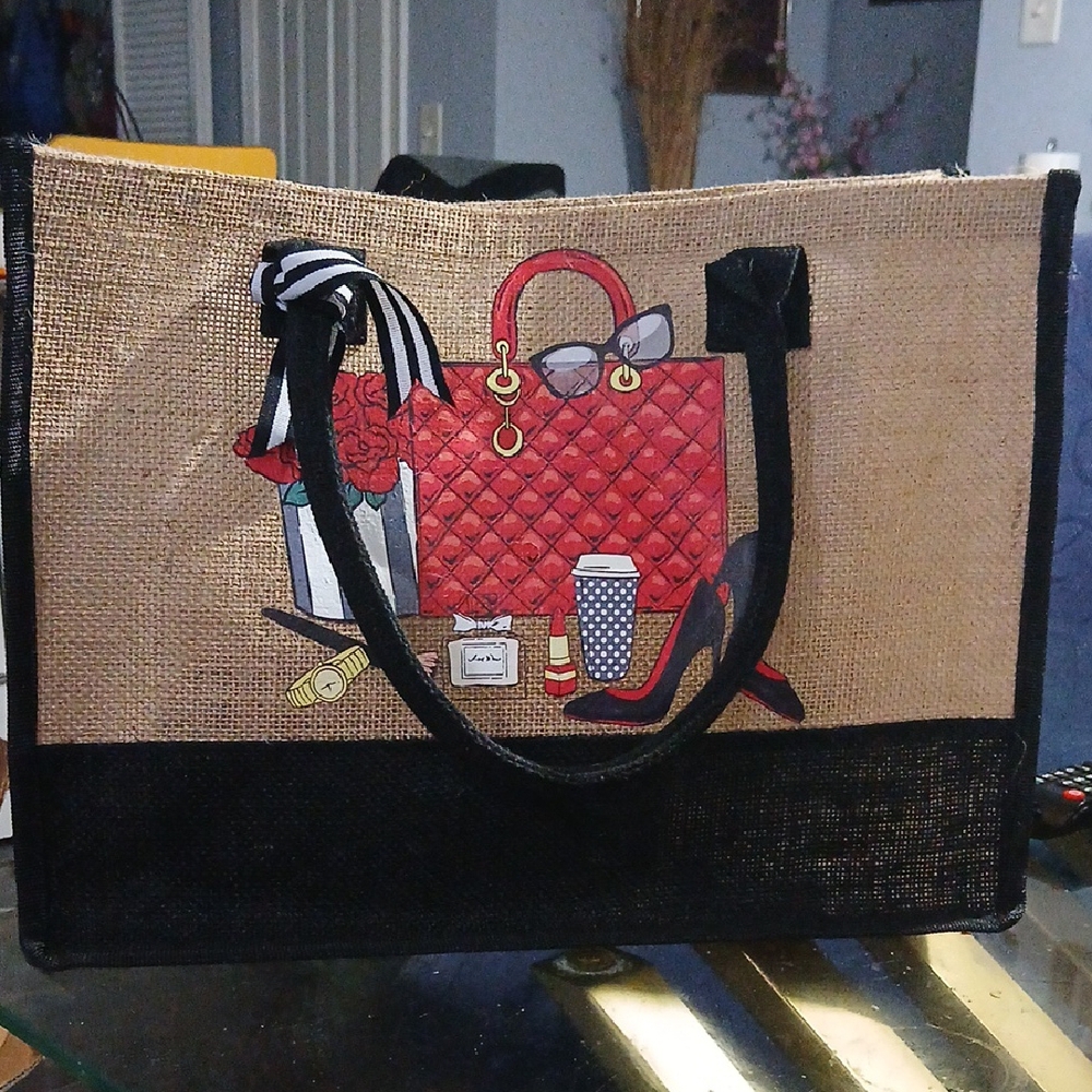Stylish Black and Tan Tote Bag